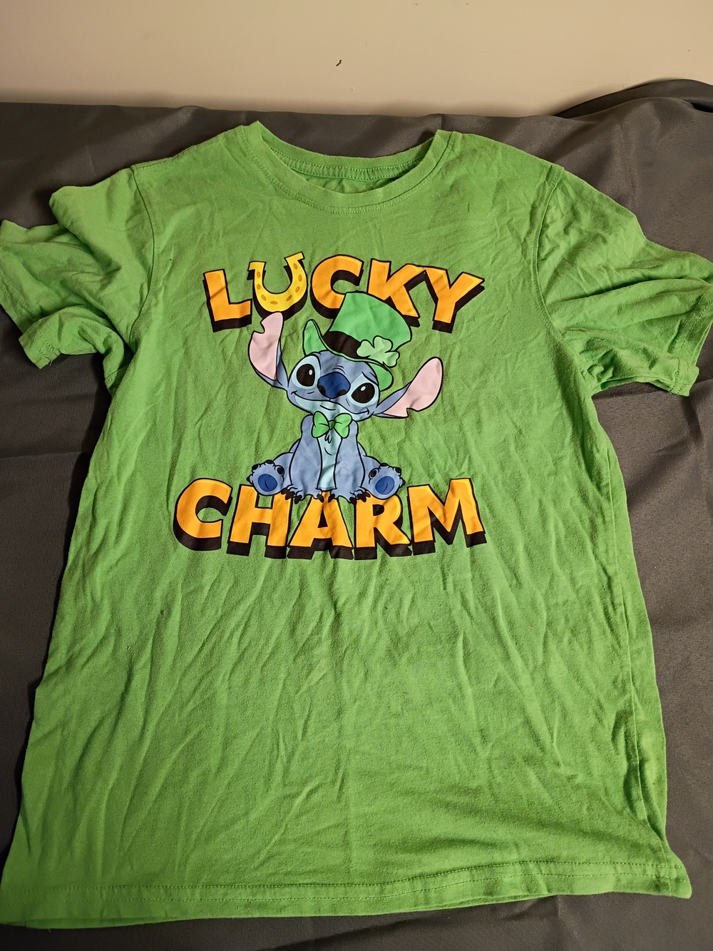 Disney Green 'Lucky Charm' Stitch Graphic Tee